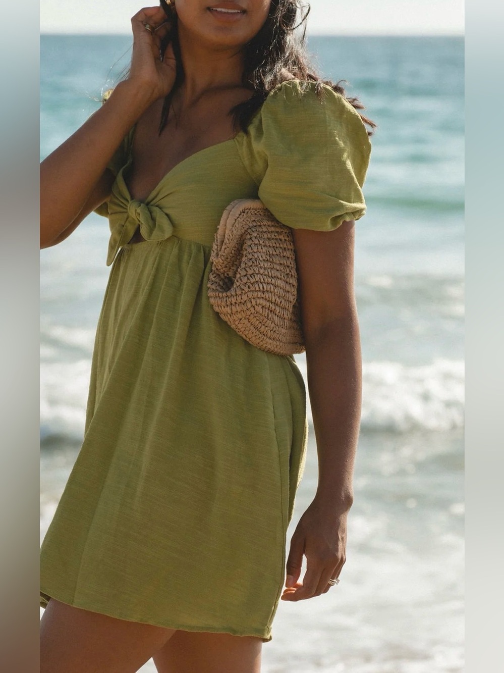 Solaí the Label Lively Cotton Mini Dress Women Large Cottagecore linen milkmaid